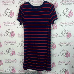 BCBGeneration dress nautical sailor stripes Navy and Red Striped Top